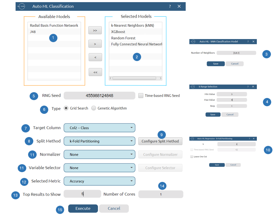 Auto ML classification configuration